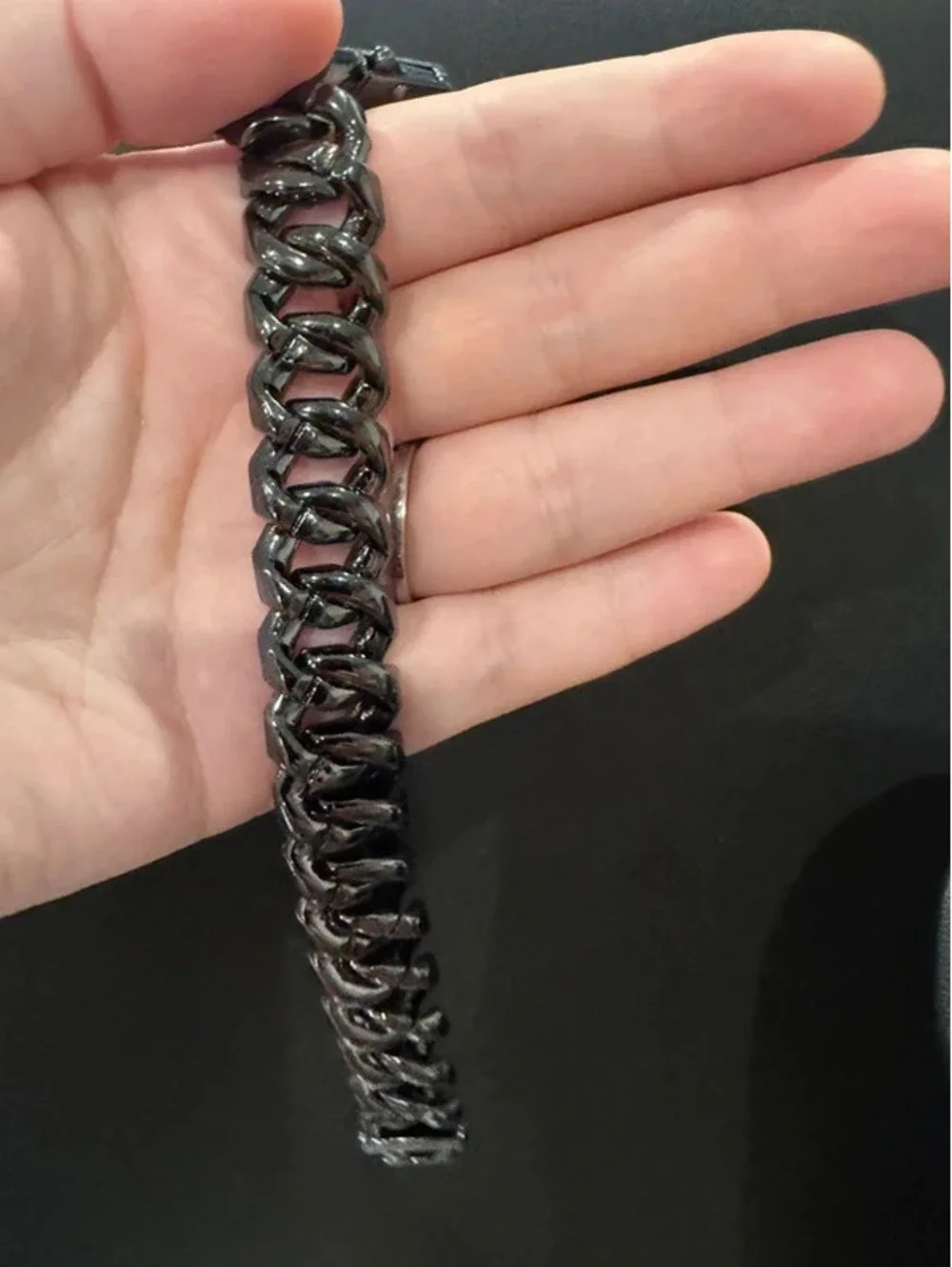 AJ 7” heavy bracelet, stainless steel, high quality big bling